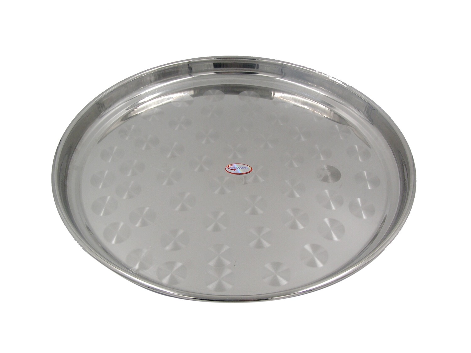 WELCOME SS 50CM ROUND PLATE (KHUMCHA)