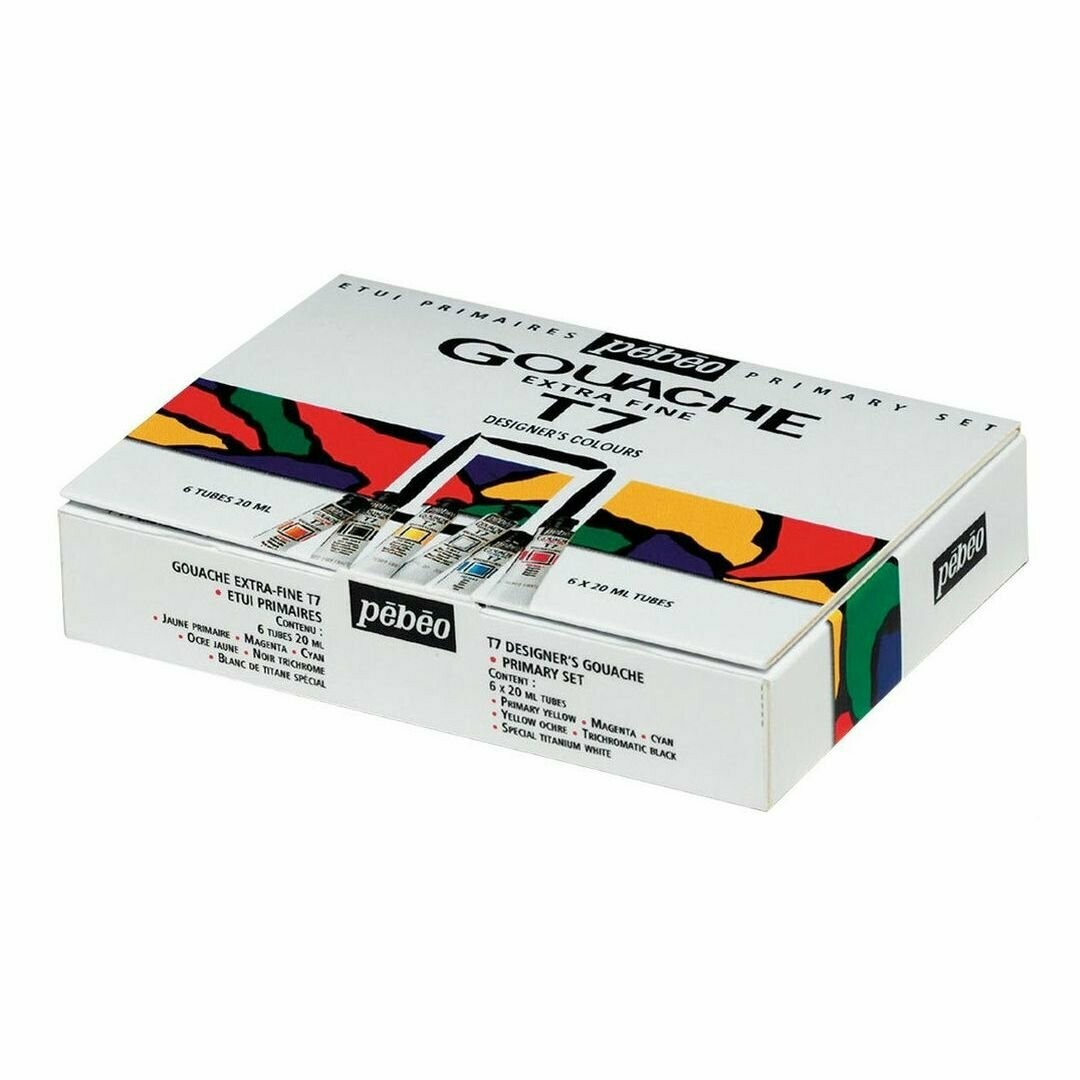 PEBEO 6X20ML T7 GOUACHE COLOR PRIMARY SET 350000