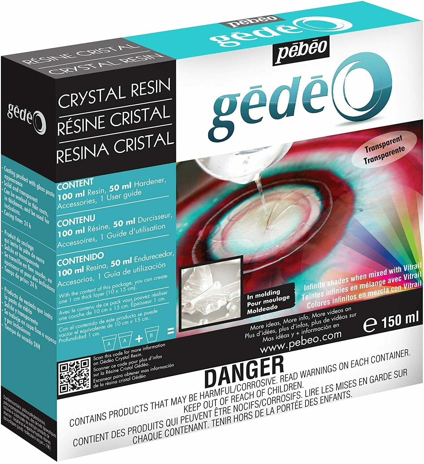 PEBEO GEDEO 150ML RESIN ASSTD COLOR KIT 766151
