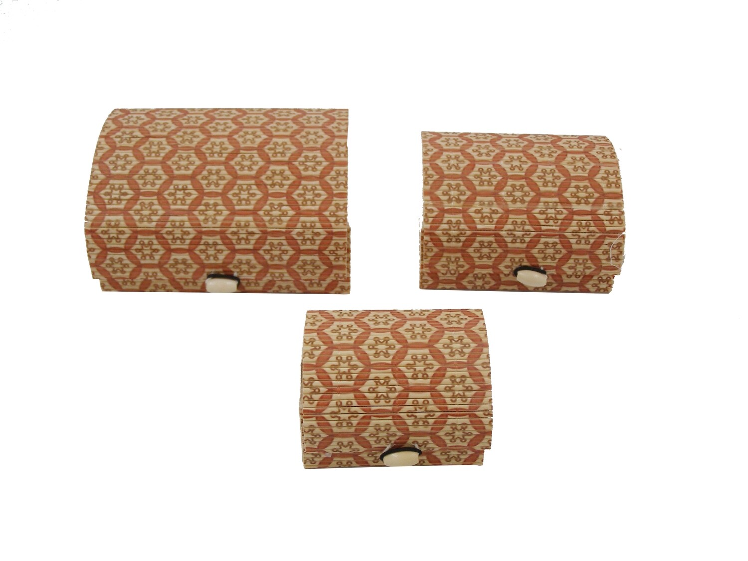 RSC 3PCS WOODEN FANCY DESIGN BOX MEDIU D18-116-118, Colour: Brown