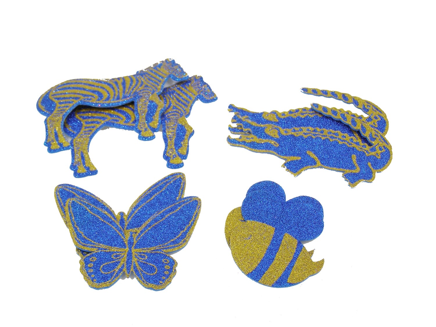 RSC 10PC FOAM DESIGN GLITTER STICKER ASSTD D18-263, Colour: Dark Blue