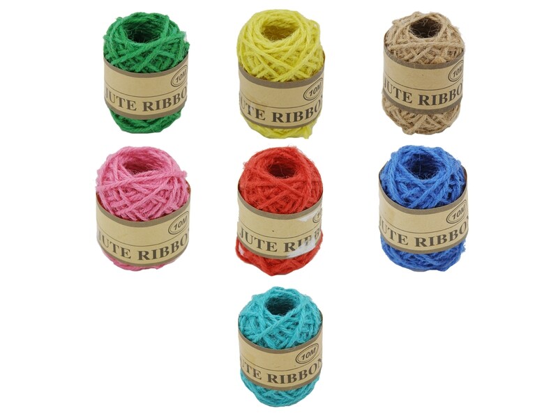 RSC 10M JUTE RIBBION/ROPE ASSTD COLORS D17-167-168