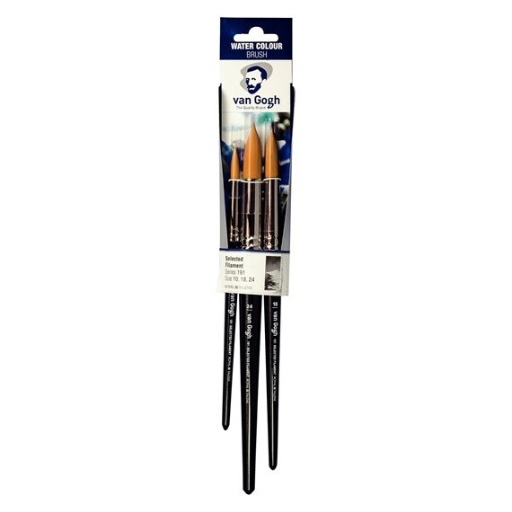 VAN GOGH 3PC ROUND WTC PAINTING BRUSH 191-10-18-24