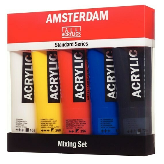 AMSTERDAM 5X120ML ACRYLIC PRIMARY SET 17790904