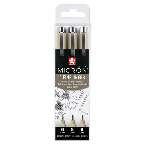 SAKURA 3 FINELINER PIGMA MICRON PEN SET PO(XSDK-3)