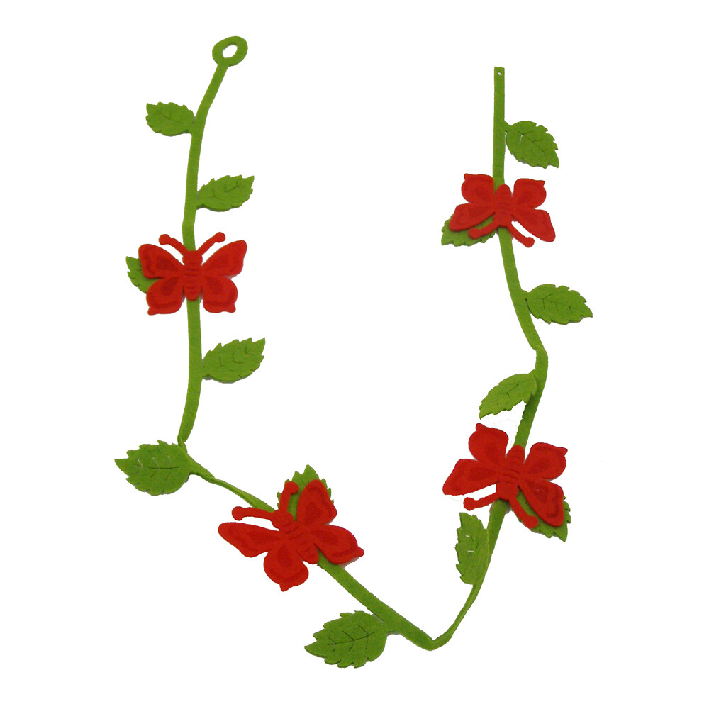 RSC VELVET DESIGN BORDER ASSTD WAL-1M D18-155-156, Select: Red Butterfly