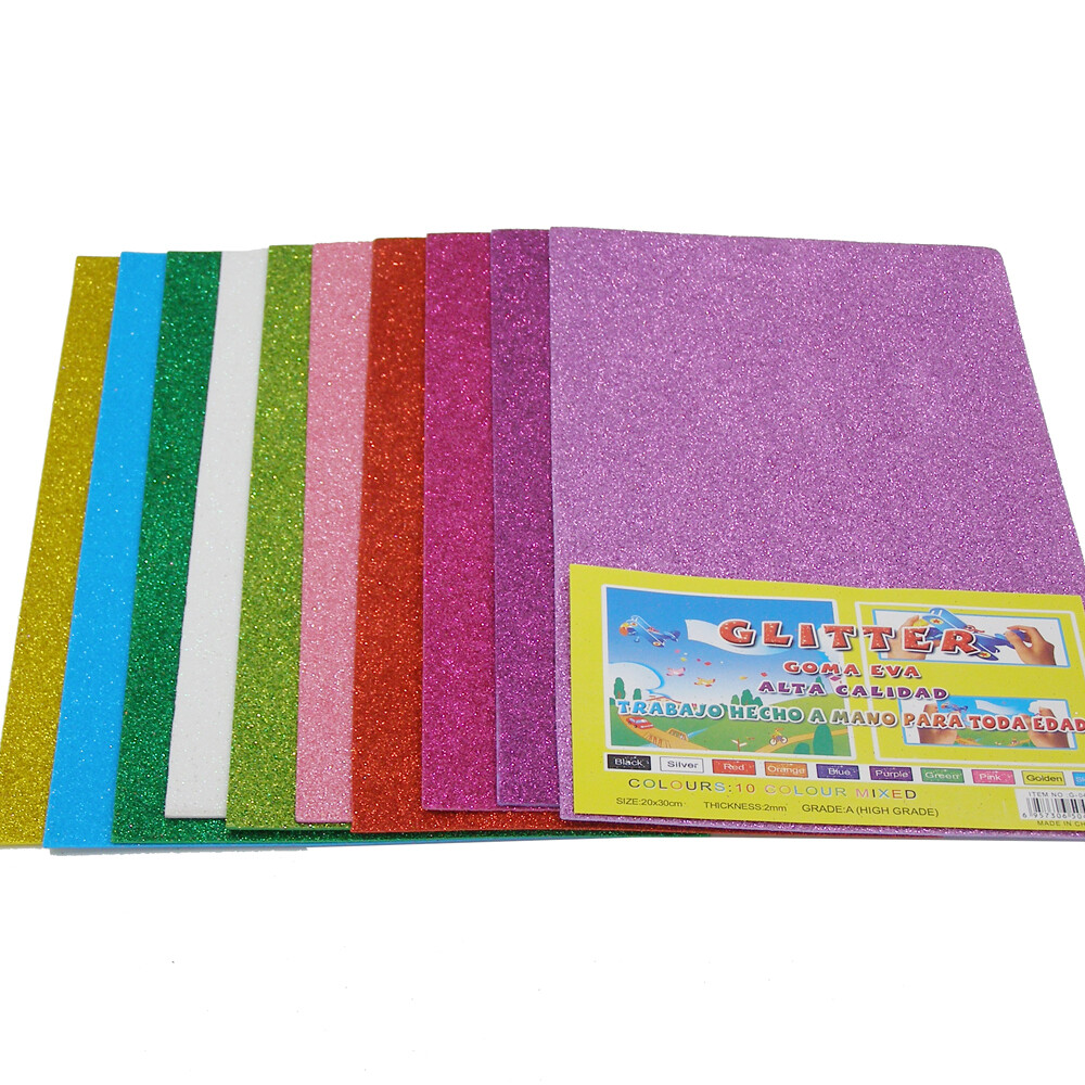 RSC A4 GLITTER FOAM MULTI CLR 10SHS C19-187
