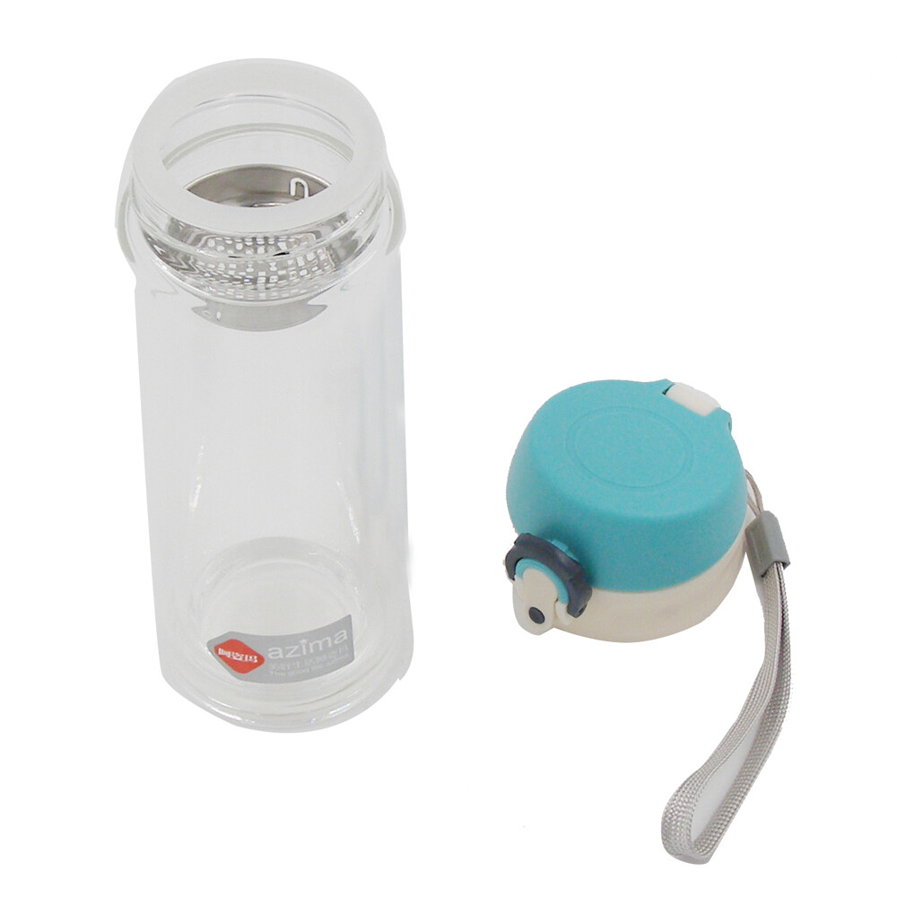 RSC 380ML GLASS WATER BOTTLE GP-5048 C19-136, Colour: Blue