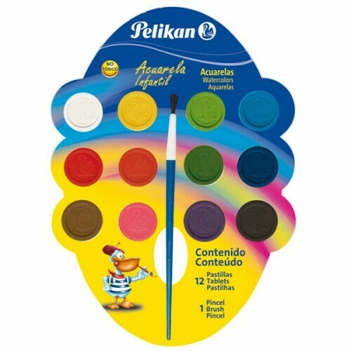 PELIKAN 12 ACUARELA INFANTIL WATER COLOR TABLETS