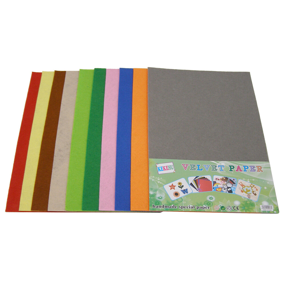 RSC A4 VELVET PAPER ASSTD COLOR 10SHTS D18-154