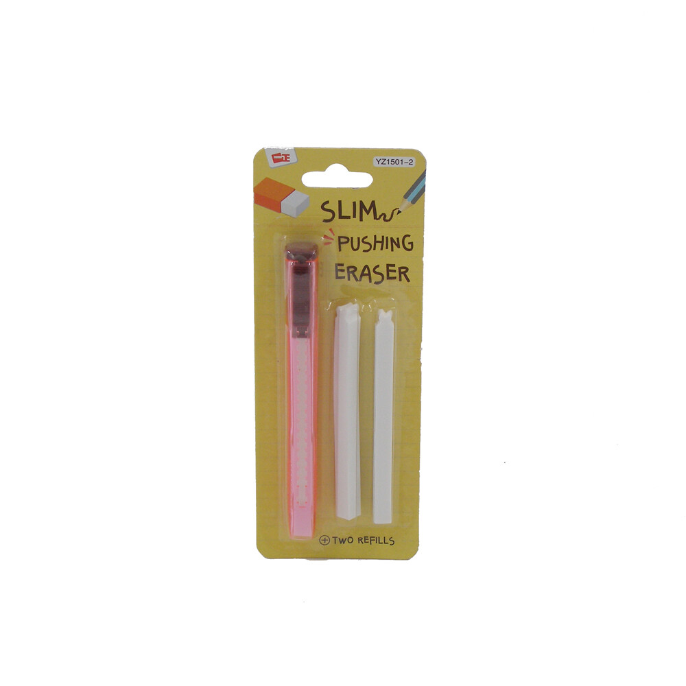 RSC PUSH TYPE ERASER W/2 REFILLS C19-177, Colour: Pink