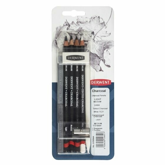 DERWENT 1X8 CHARCOAL MIXED MEDIA PENCIL 0700664