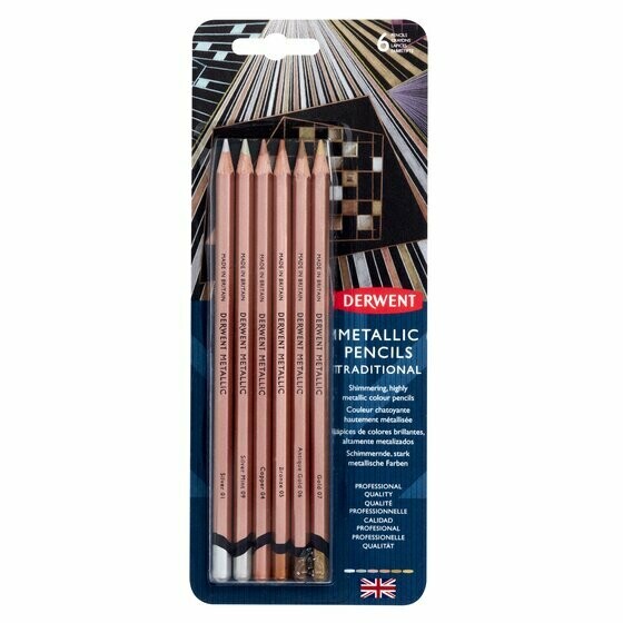 DERWENT 1X6 METALLIC PENCIL TRADITIONAL 2305600