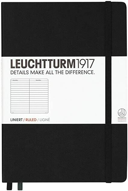 LEUCHTTURM A5 RULED NOTEBOOK - BLACK