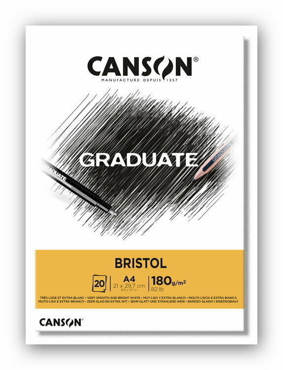 CANSON A4 BRISTOL 20SHS 180GSM
