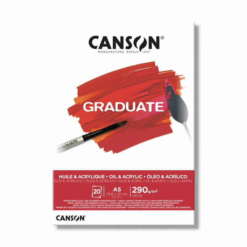 CANSON A5 GRADUATE OIL &amp; ACRYLIC PAD 20SHS 290GSM