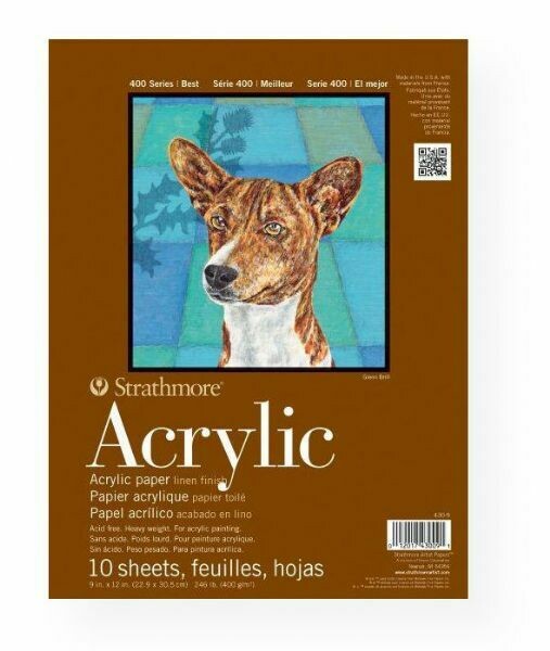 STRATHMORE 22.9X30CM ACRYLIC PAD 10SHT 400GSM