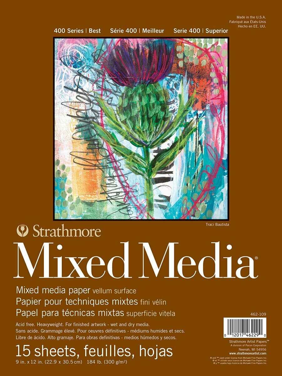 STRATHMORE 22.9X30.5CM MIXED MEDIA PAD 15SHT 300GR
