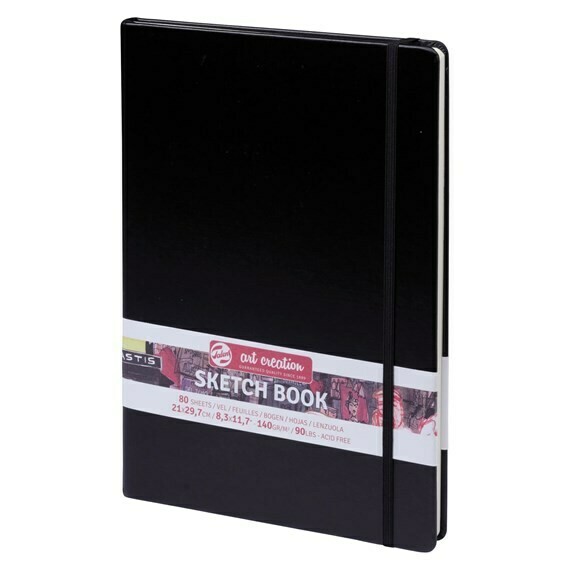 ROYAL TALENS 21X29.7CM BLK SKETCHBOOK 80SHS 140GSM