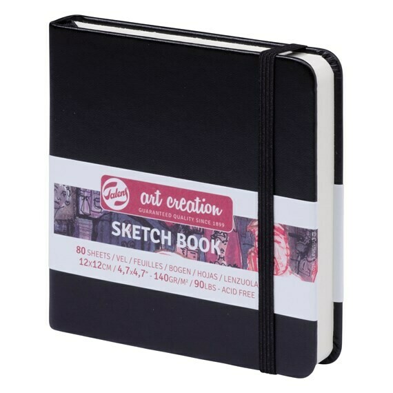 ROYAL TALENS 12X12CM BLK SKETCH BOOK 80SHS 140GSM