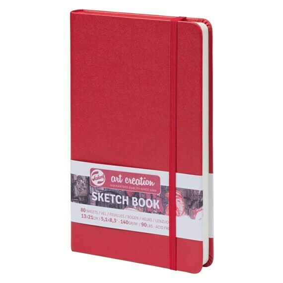 ROYAL TALENS 13X21CM RED SKETCHBOOK 80SHS 140GSM