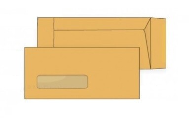 MANILA BROWN WINDOW ENVELOPE 9X4 1X50