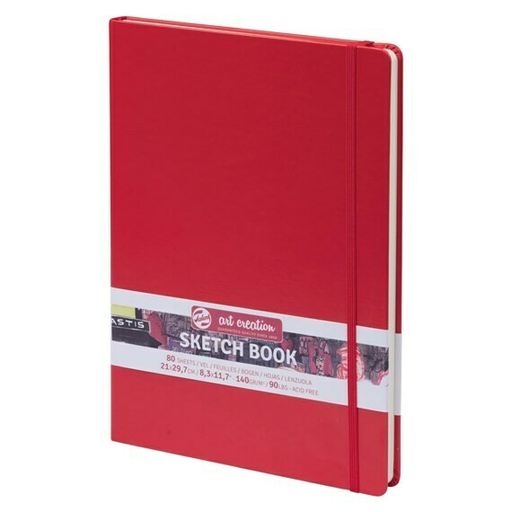 ROYAL TALENS 21X29.7CM RED SKETCHBOOK 80SHS 140GSM