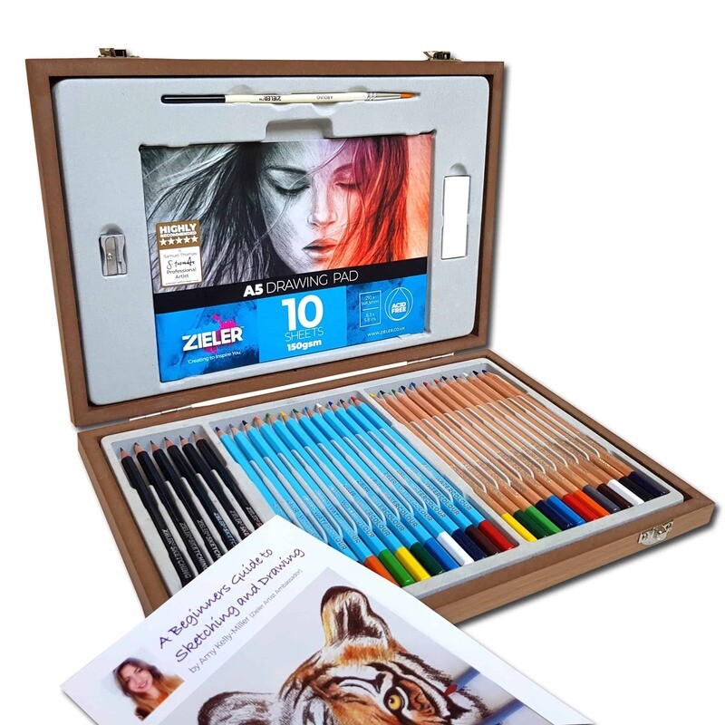 ZIELER 36 ART SKETCHING &amp; COLOURING BOX SET
