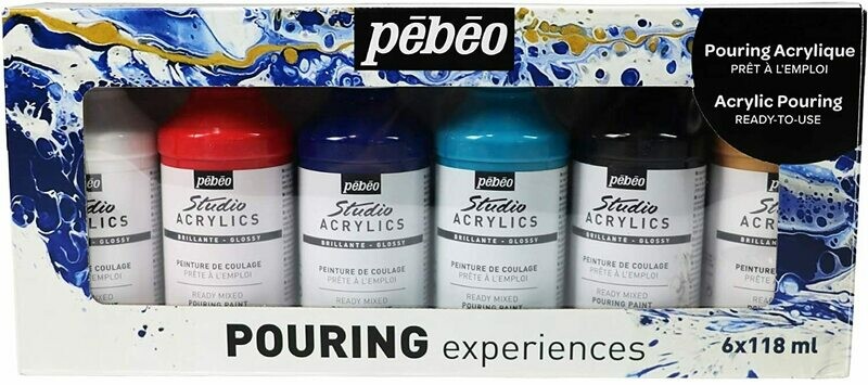 PEBEO ACRYLIC POURING SET 6X118ML BRILLIANT GLOSS 524601