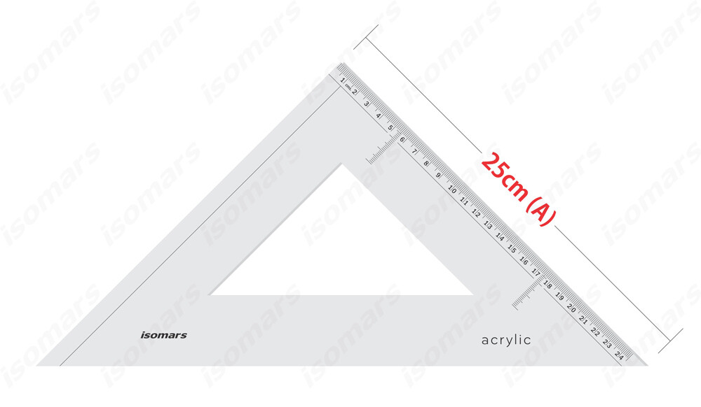 ISOMARS 25CM (10&quot;) SET SQUARE (45) AST10-25CM/10&quot;A