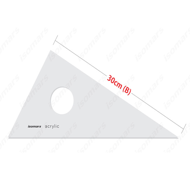 ISOMARS 30CM (12&quot;) SET SQUARE (60) ASR12-30CM/12&quot;B