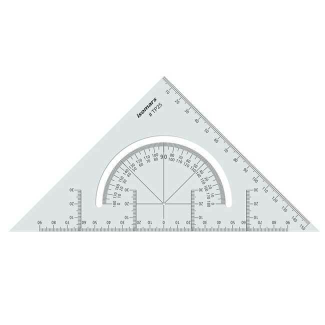 ISOMARS 25CM (10&quot;) TRIANGLE W/PROTRACTOR TP25