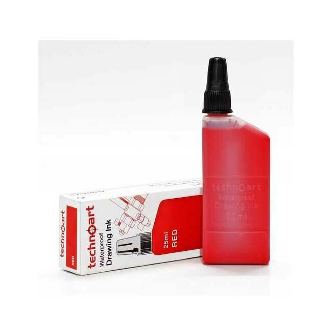 ISOMARS 25ML WATERPROOF DRAWING INK-RED NK100