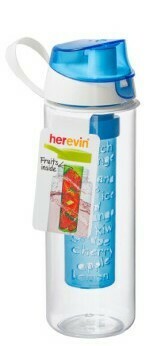 HEREVIN 0.75LIT WATER BOTTLE FRUIT INFUSER 161557-, Colour: Blue