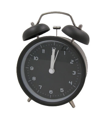 RSC 10CM TWIN BELL TABLE ALARM CLOCK C20-017-018, Colour: Black