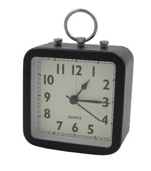 RSC 8CM SQUARE TABLE ALARM CLOCK C20-022, Colour: Black