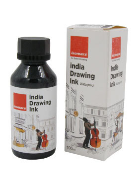 ISOMARS 100ML WATERPROOF INDIA DRAWING INK - BLACK IWD-100