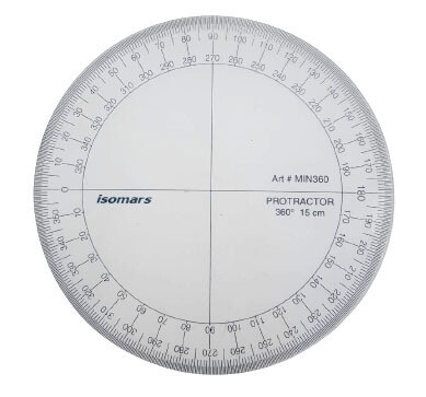 ISOMARS 15CM (6&quot;) MILITARY PROTRACTOR MIN360