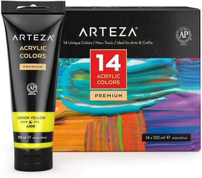 ARTEZA PROFESSIONAL ACRYLIC PAINT 14X120ML 8154