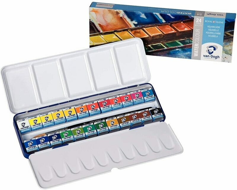 VAN GOGH 24PANS WATER COLOUR METAL BOX 20M8624