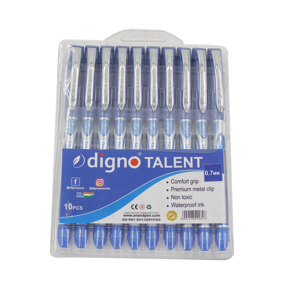 DIGNO 10PCS TALENT BALL PEN BLUE