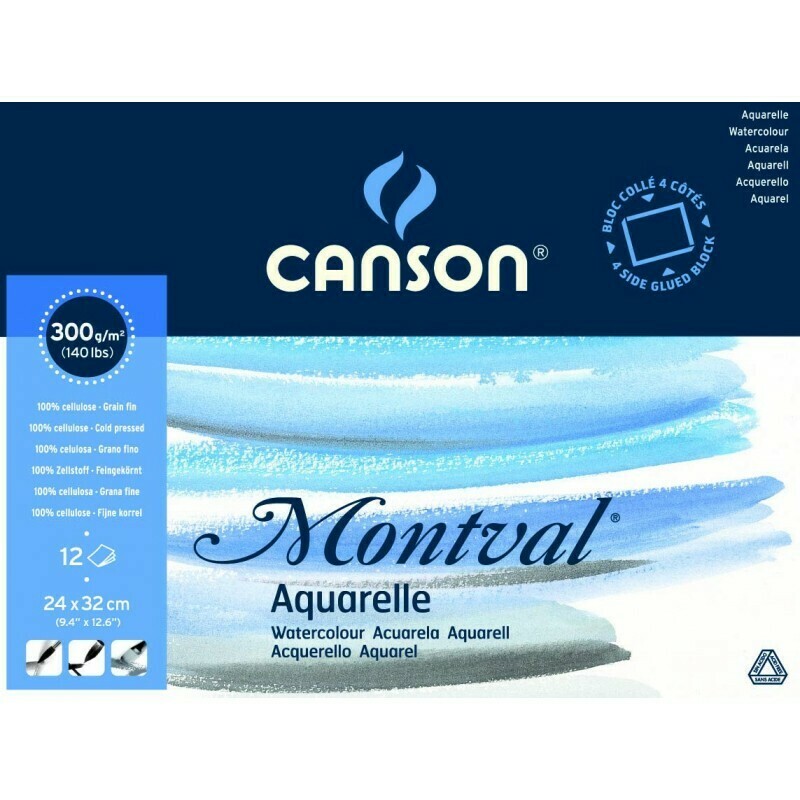 CANSON 24X32CM AQUAREL WATER PAD 12SHS 300GRM