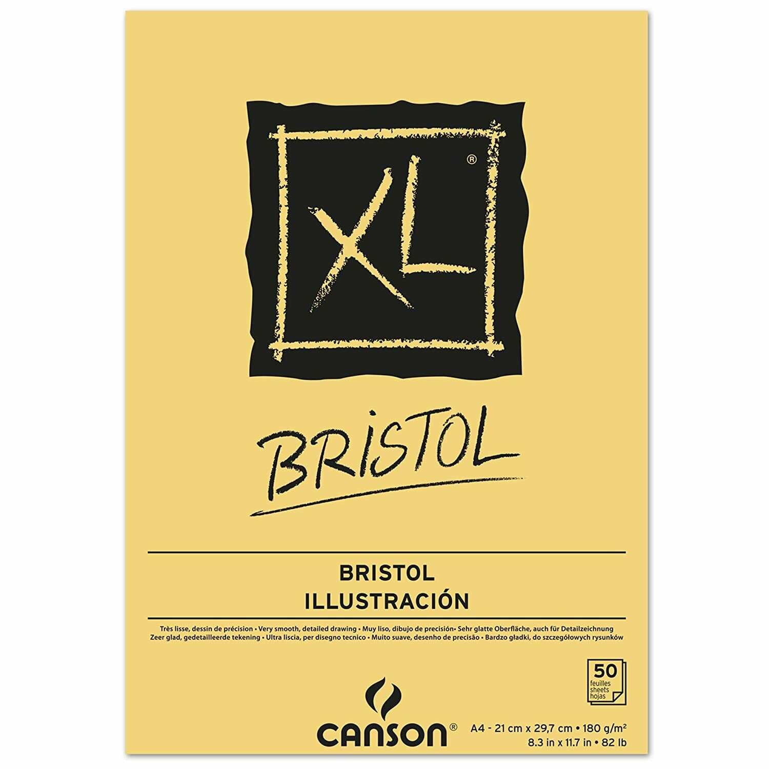 CANSON A4 XL BRISTOL PAD 50SHS 180GSM