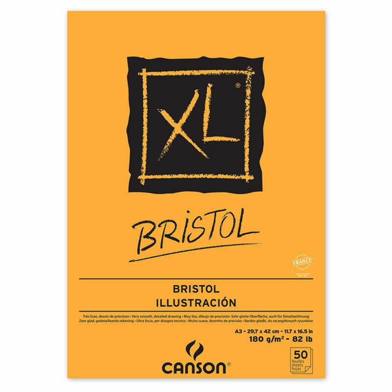 CANSON A3 XL BRISTOL PAD 50SHS 180GSM