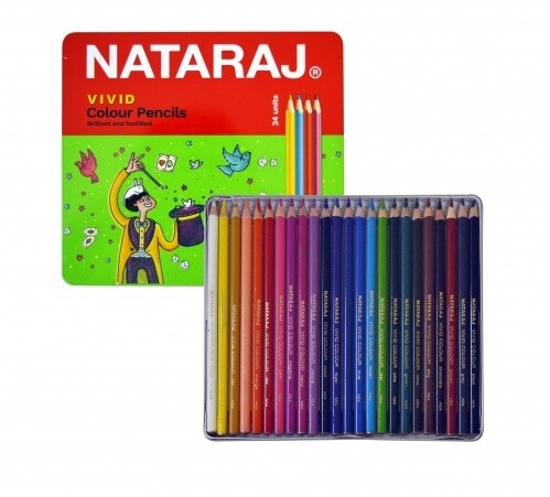 NATARAJ 24 VIVID PREMIUM TRIANGULAR COLOR PENCIL