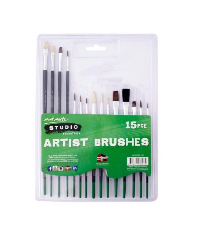 MONTMARTE 15PCS STUDIO ARTIST BRUSH SET MPB0008