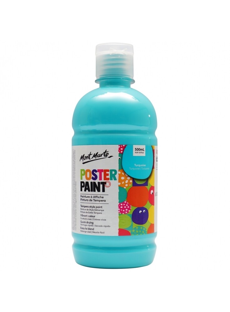 MM 500ML POSTER PAINT CERULEAN BLUE MPST0004