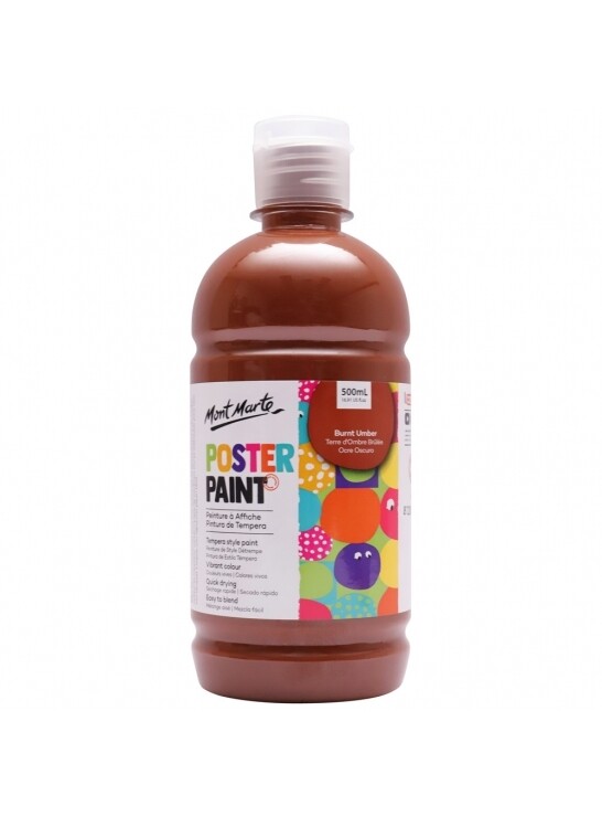MM 500ML POSTER PAINT BURNT UMBER MPST0009