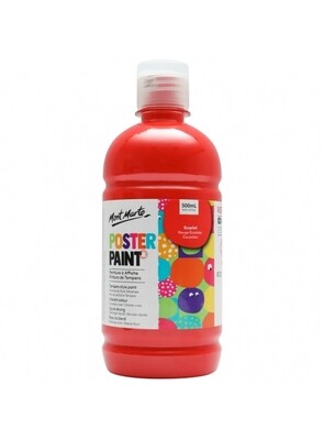 MM 500ML POSTER PAINT SCARLET MPST0020