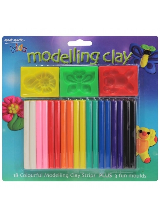 MM 21PCS KIDS MODELLING CLAY W/MOULDS MMKC0083
